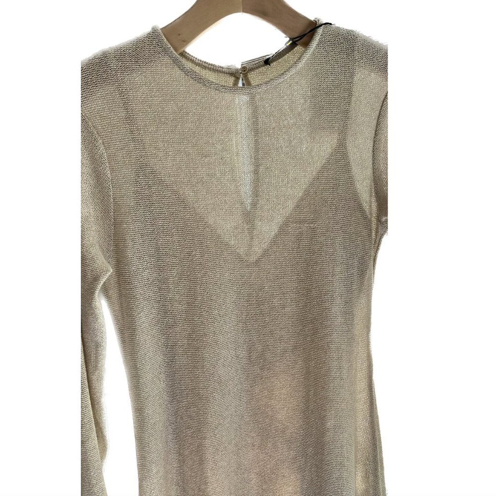 Zara Sheer knit Midi Dress with Slip Medium
